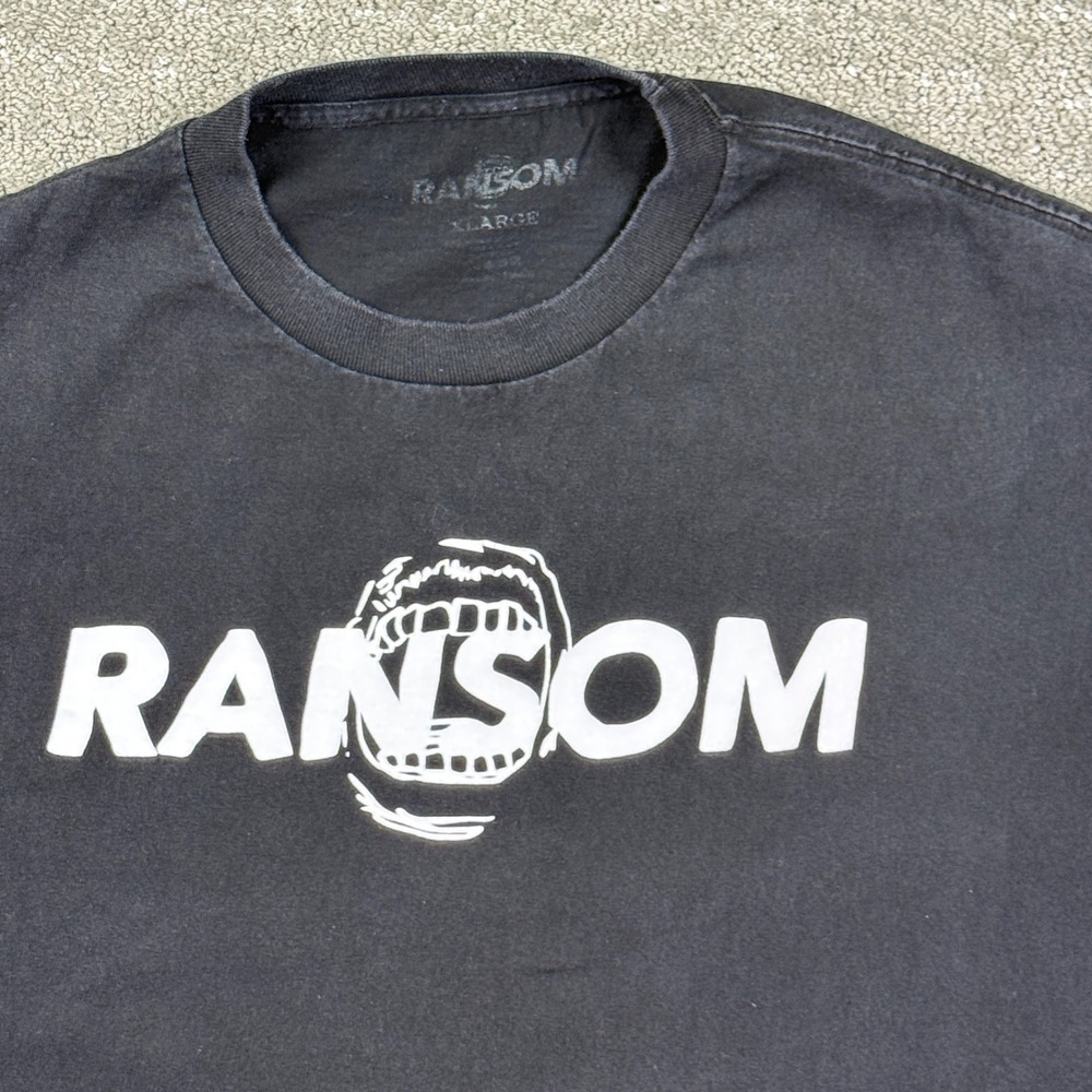 Ransom Graphic T-Shirt Mens XL Black Logo Screen Print Streetwear Tee